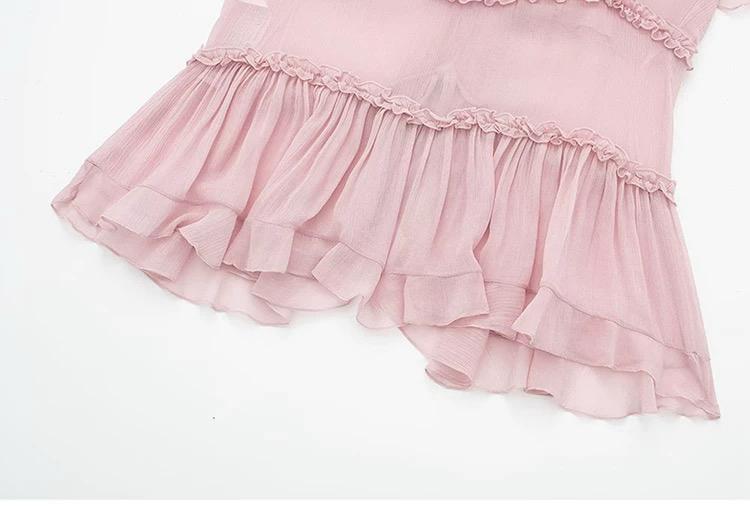 RUFFLE LACE-UP CAMI TOP