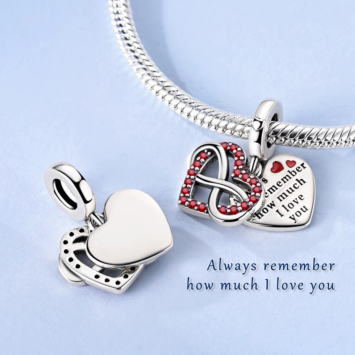 Infinity Love Heart Dangle Charm