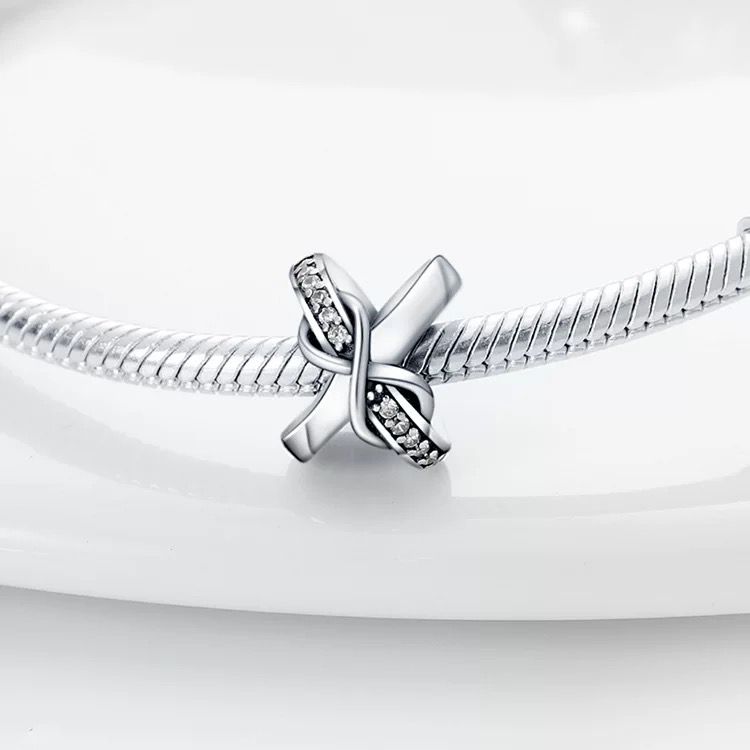 Infinity Cross CZ Bead Charm