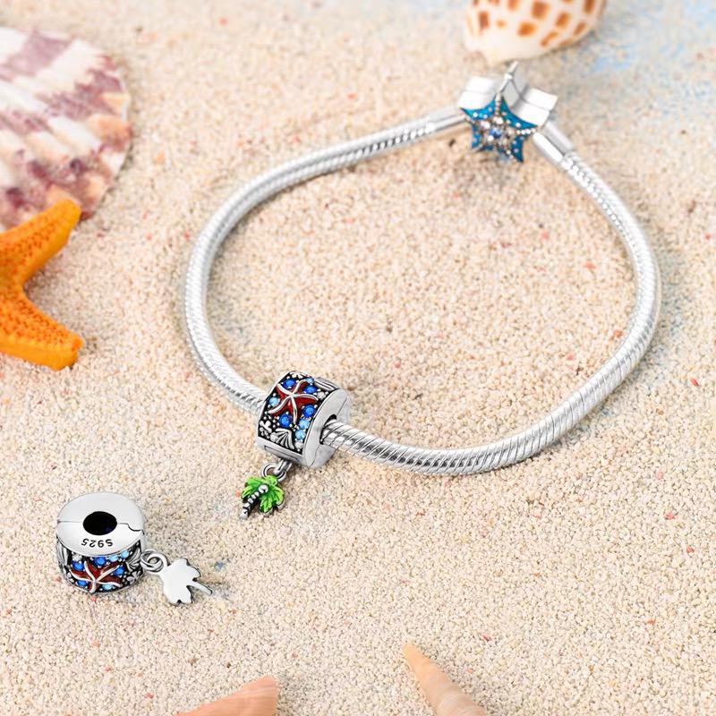 Starfish & Palm Tree Ocean Bead Charm
