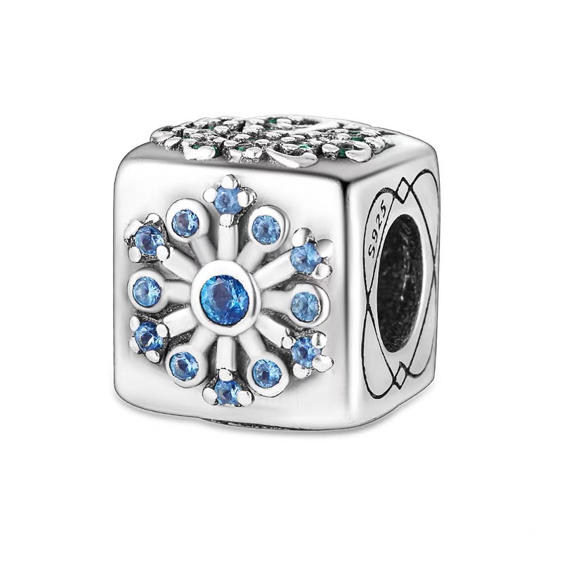 Blue Crystal Cube Charm