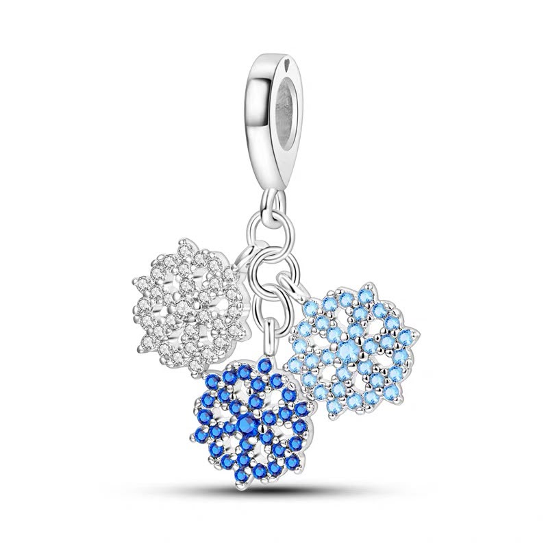Triple Hydrangea Cluster Dangle Charm