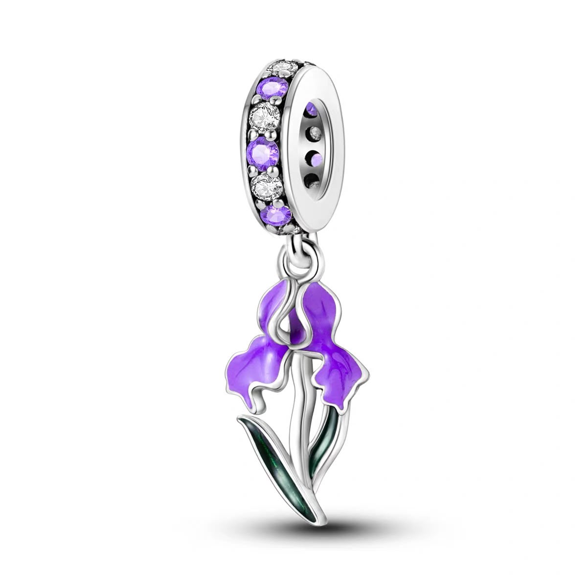 Purple Iris Dangle Charm