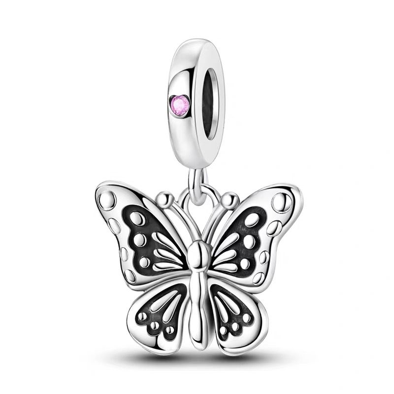 Oxidised Silver Butterfly Dangle Charm