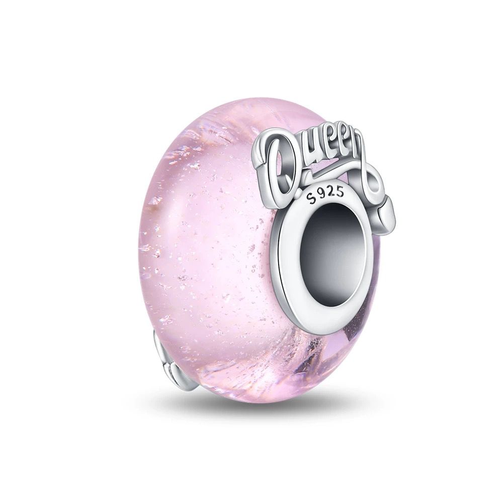 Pink Queen Murano Bead Charm