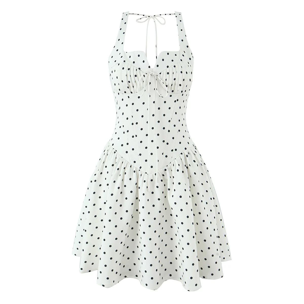 POLKA DOT HALTER DRESS