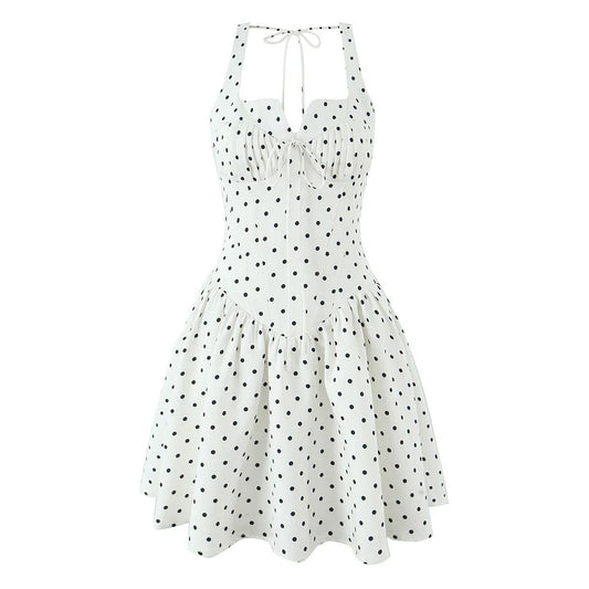 POLKA DOT HALTER DRESS