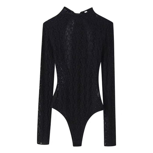 LACE MOCK NECK BODYSUIT