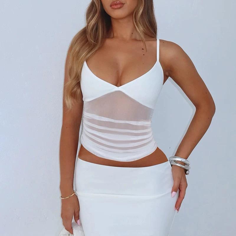MESH PANEL CROP TOP