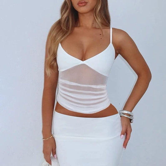 MESH PANEL CROP TOP