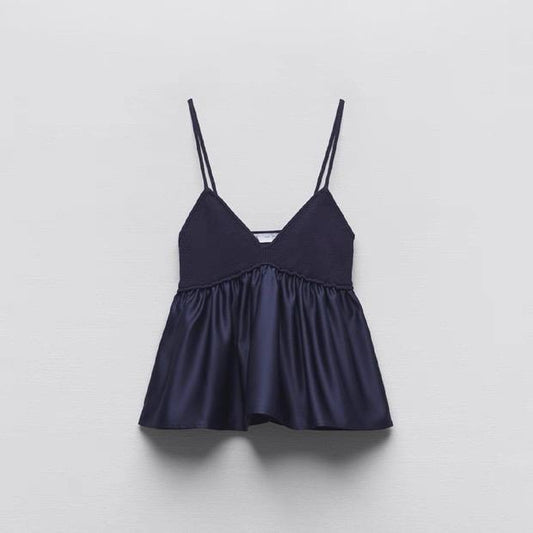 SATIN BABYDOLL CAMI TOP