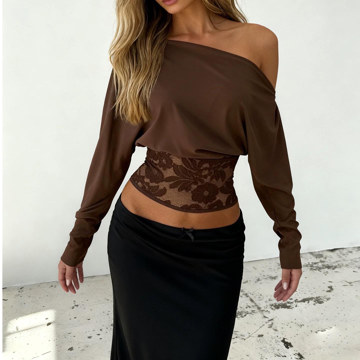 OFF-SHOULDER LACE CROP TOP