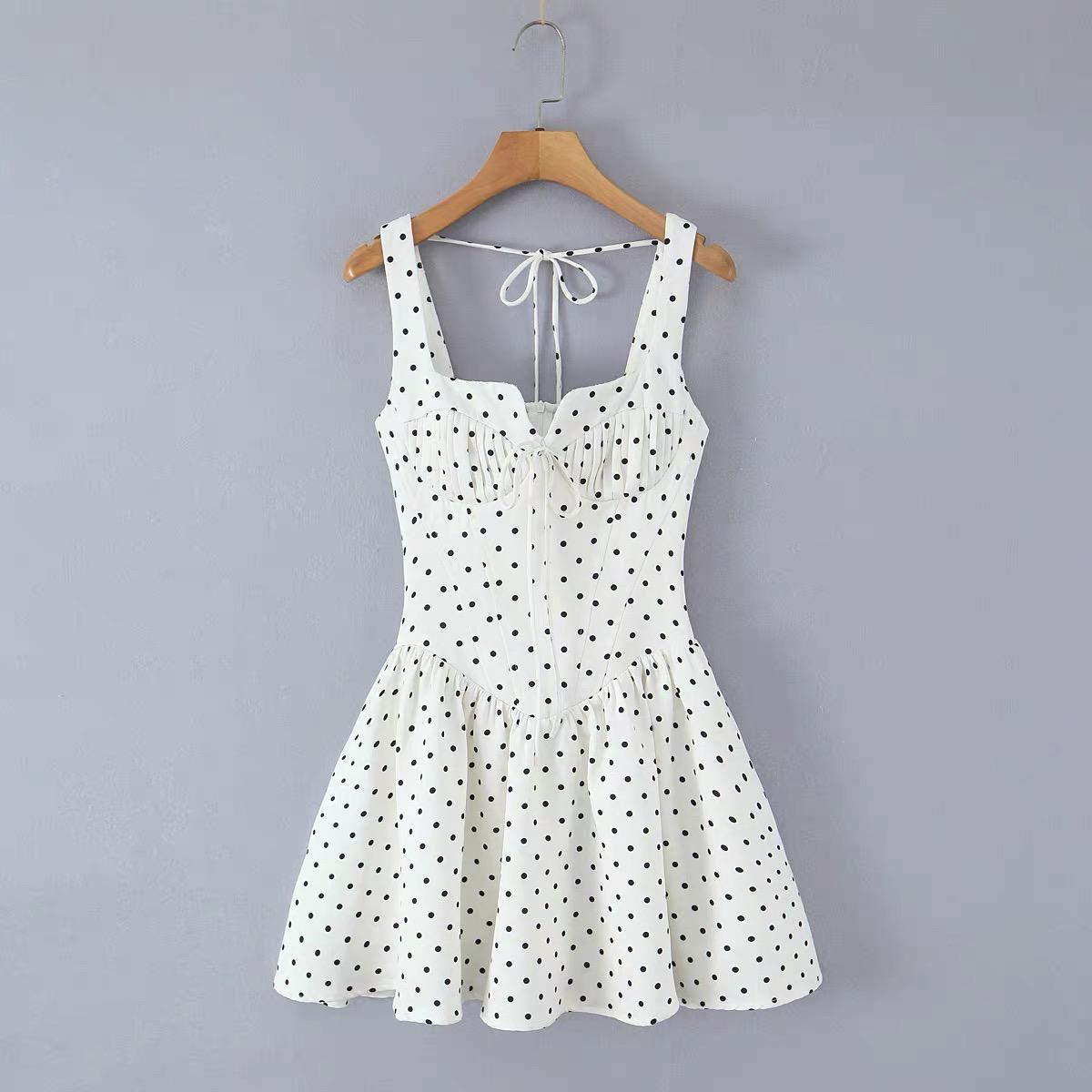 POLKA DOT HALTER DRESS