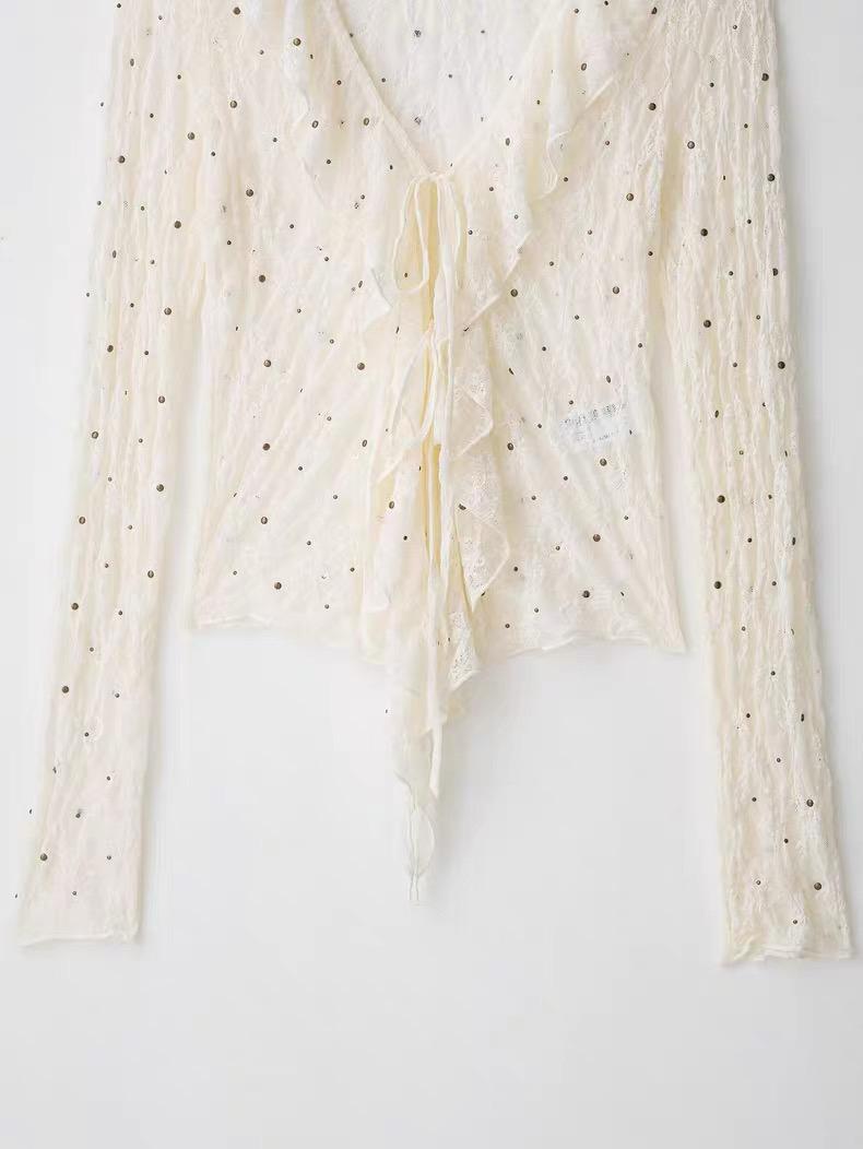 Sheer Embellished Cardigan