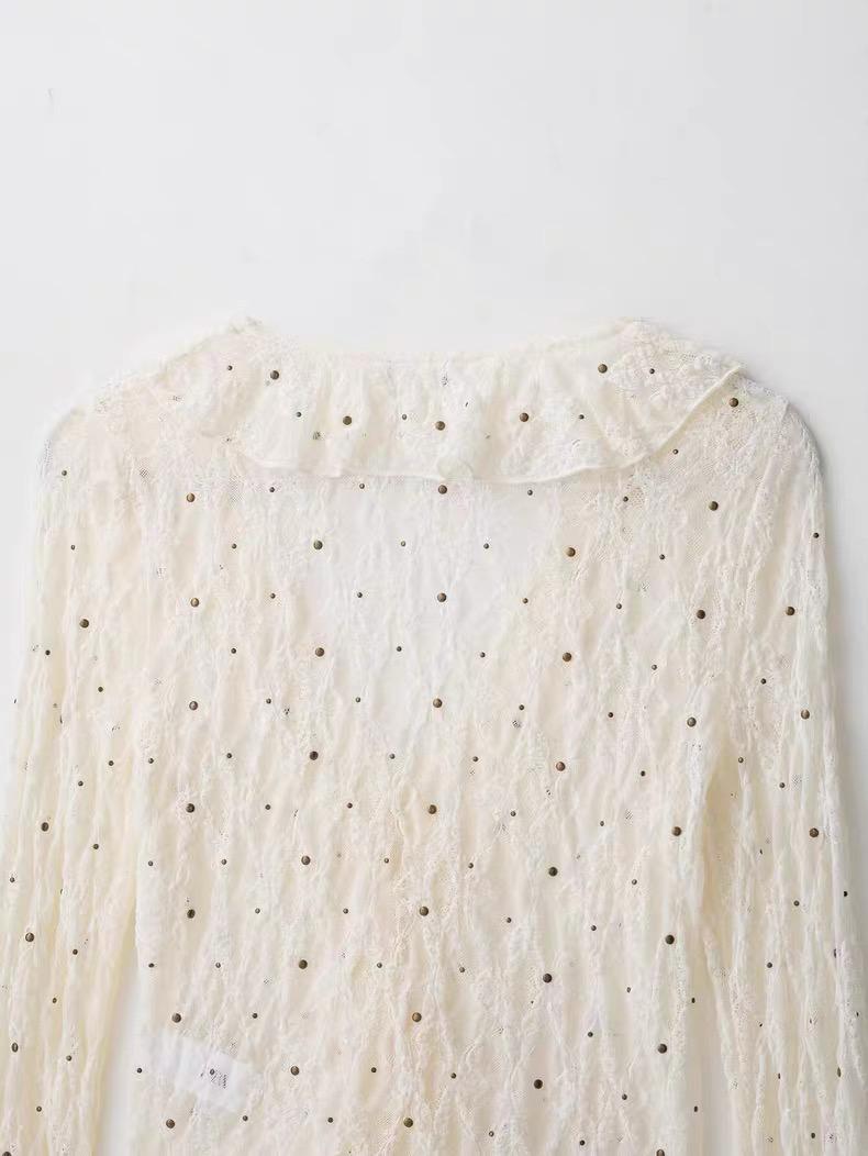 Sheer Embellished Cardigan