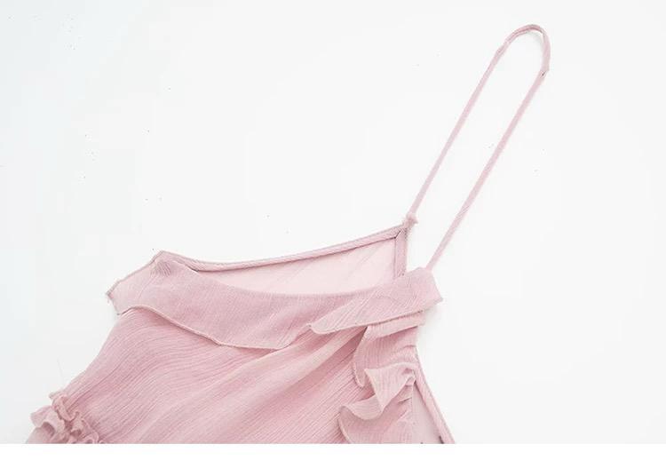 RUFFLE LACE-UP CAMI TOP