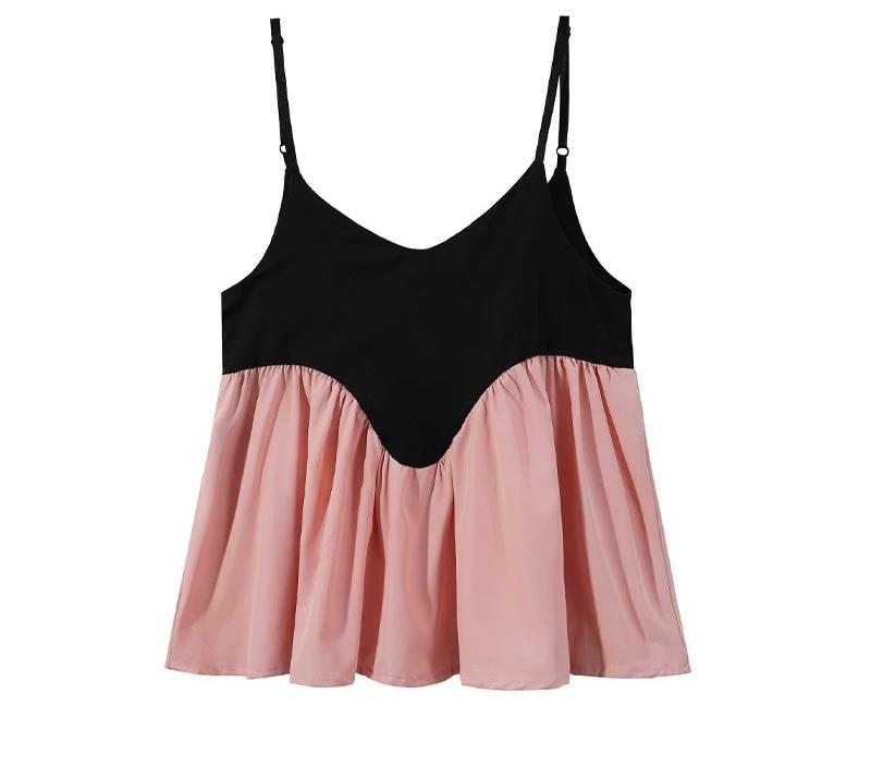 COLOR BLOCK PEPLUM CAMI