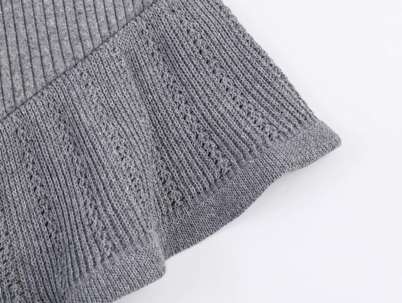 RUFFLE TRIM KNIT CARDIGAN