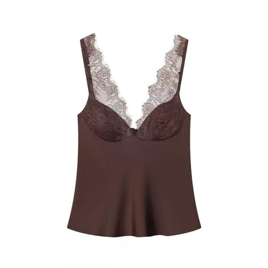 LACE TRIM PEPLUM CAMI