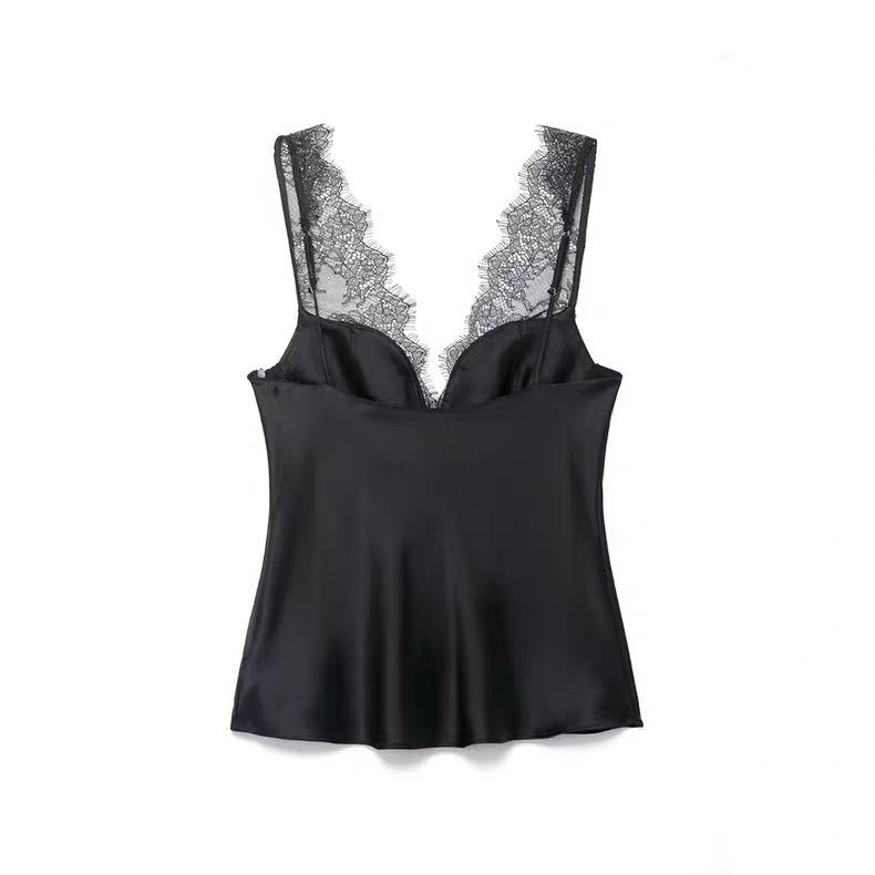 LACE TRIM PEPLUM CAMI