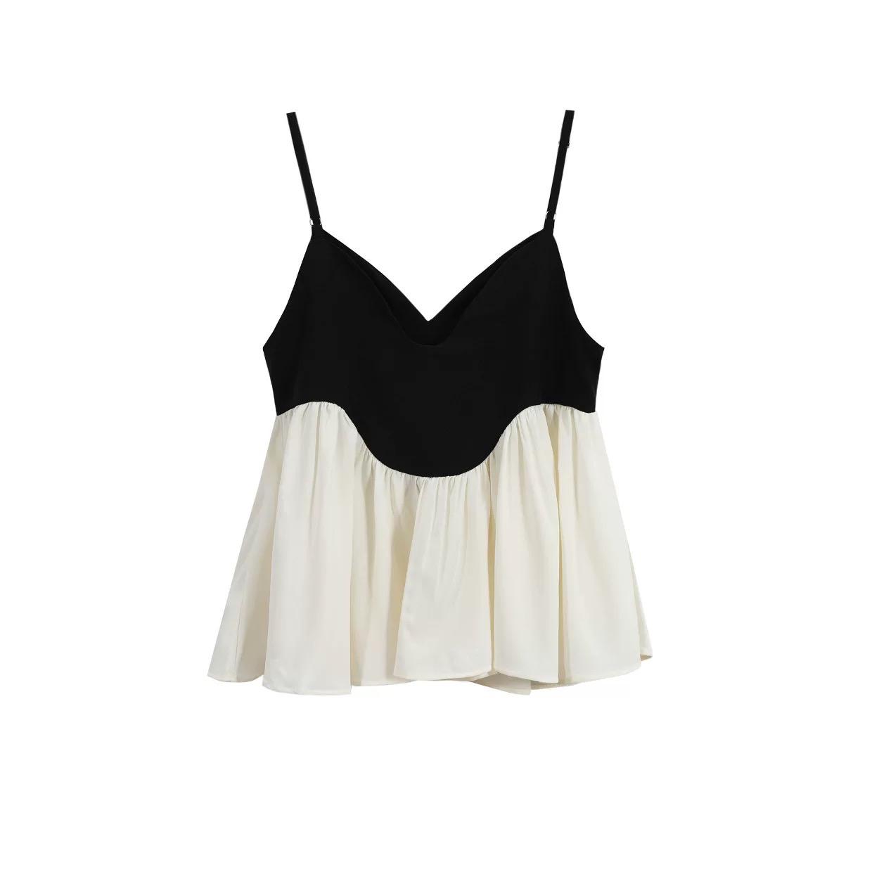 COLOR BLOCK PEPLUM CAMI