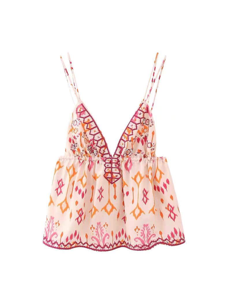 EMBROIDERED BOHO BABYDOLL CAMI