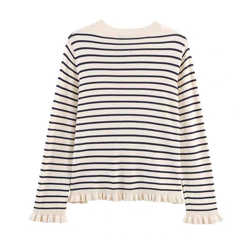 RUFFLE TRIM CARDIGAN