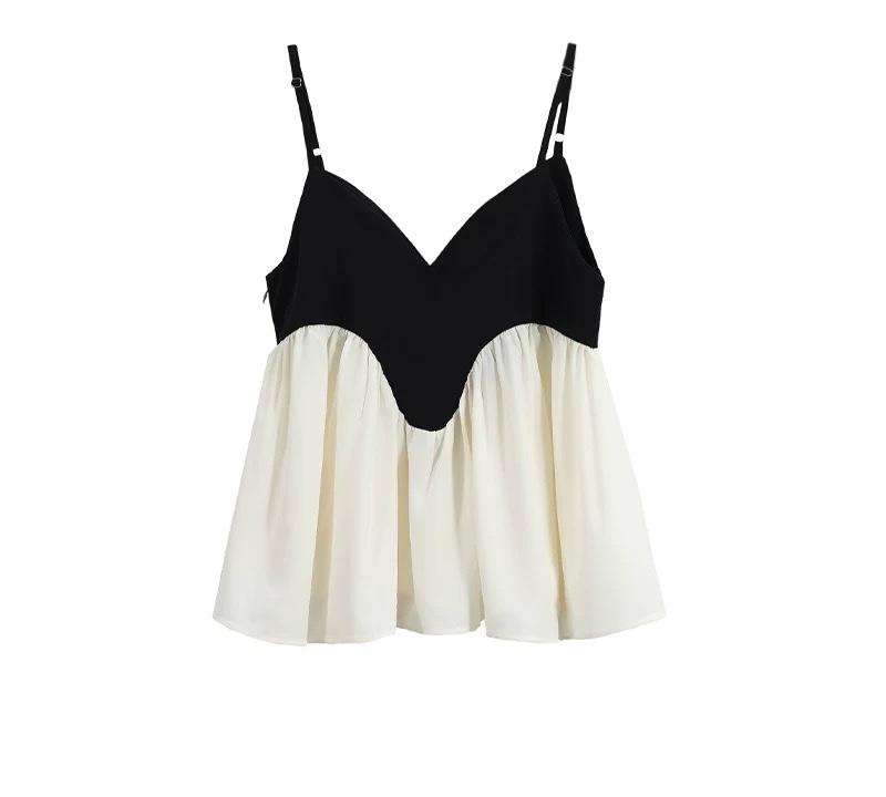 COLOR BLOCK PEPLUM CAMI