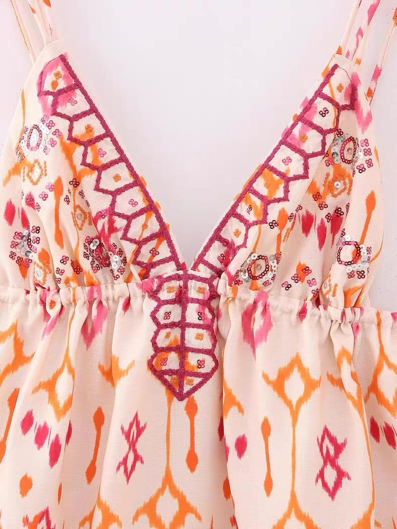 EMBROIDERED BOHO BABYDOLL CAMI