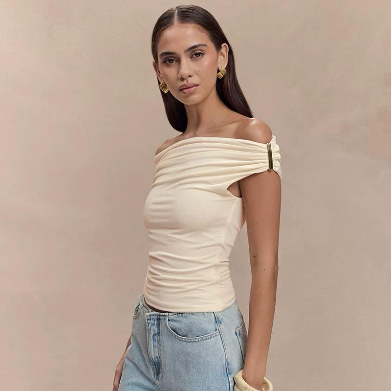 DRAPED OFF-SHOULDER TOP