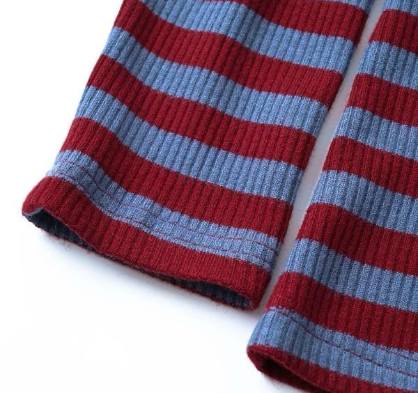 RIBBED STRIPED LONG SLEEVE TOP