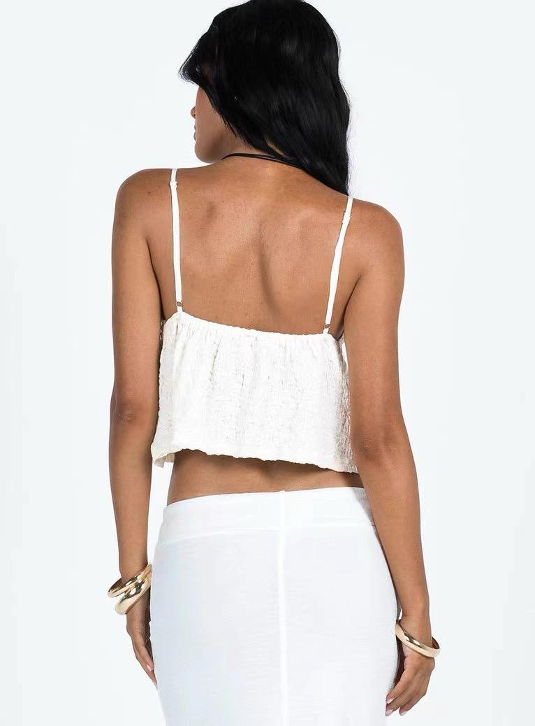 EMBROIDERED LACE PEPLUM CAMI