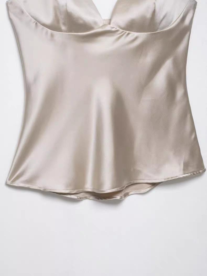SATIN BUSTIER CAMI TOP