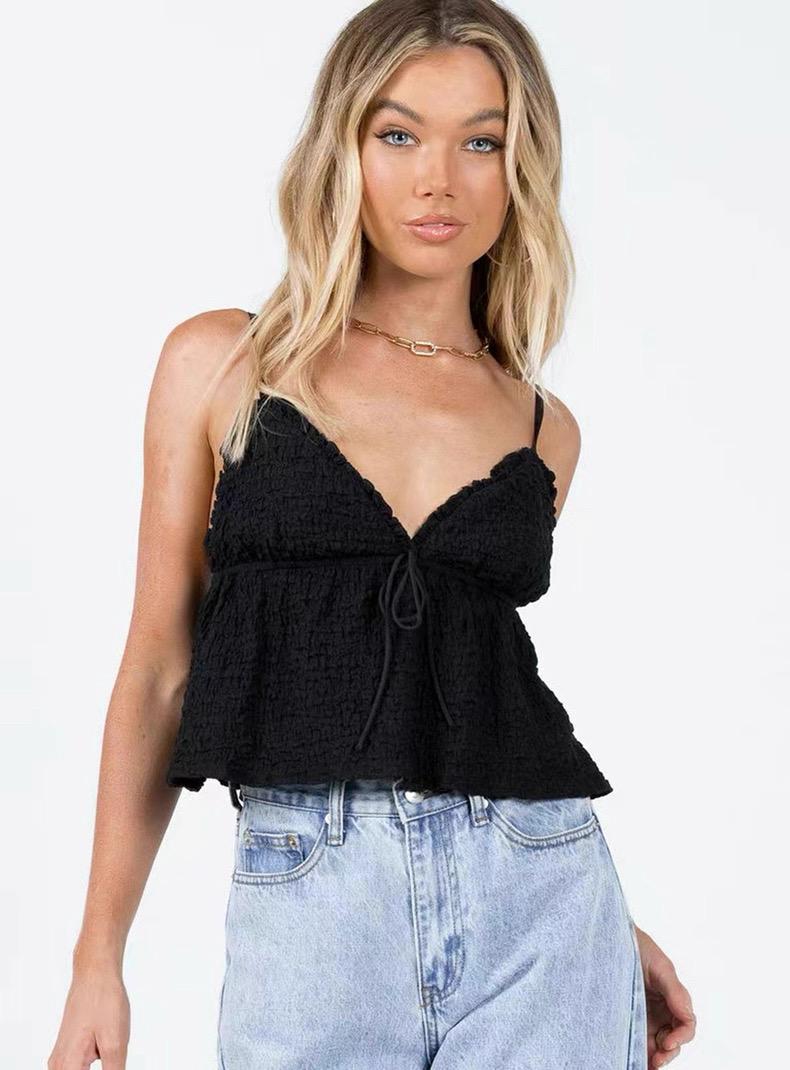 EMBROIDERED LACE PEPLUM CAMI