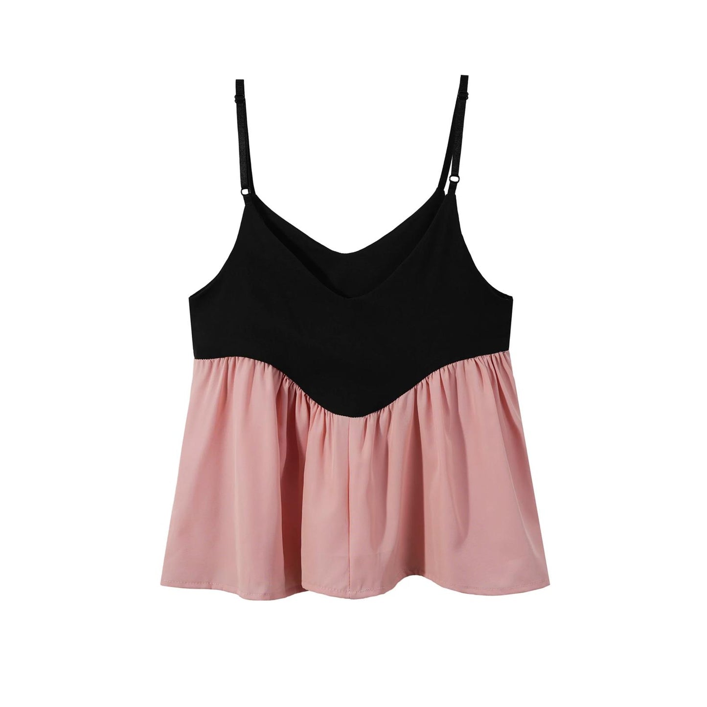 COLOR BLOCK PEPLUM CAMI