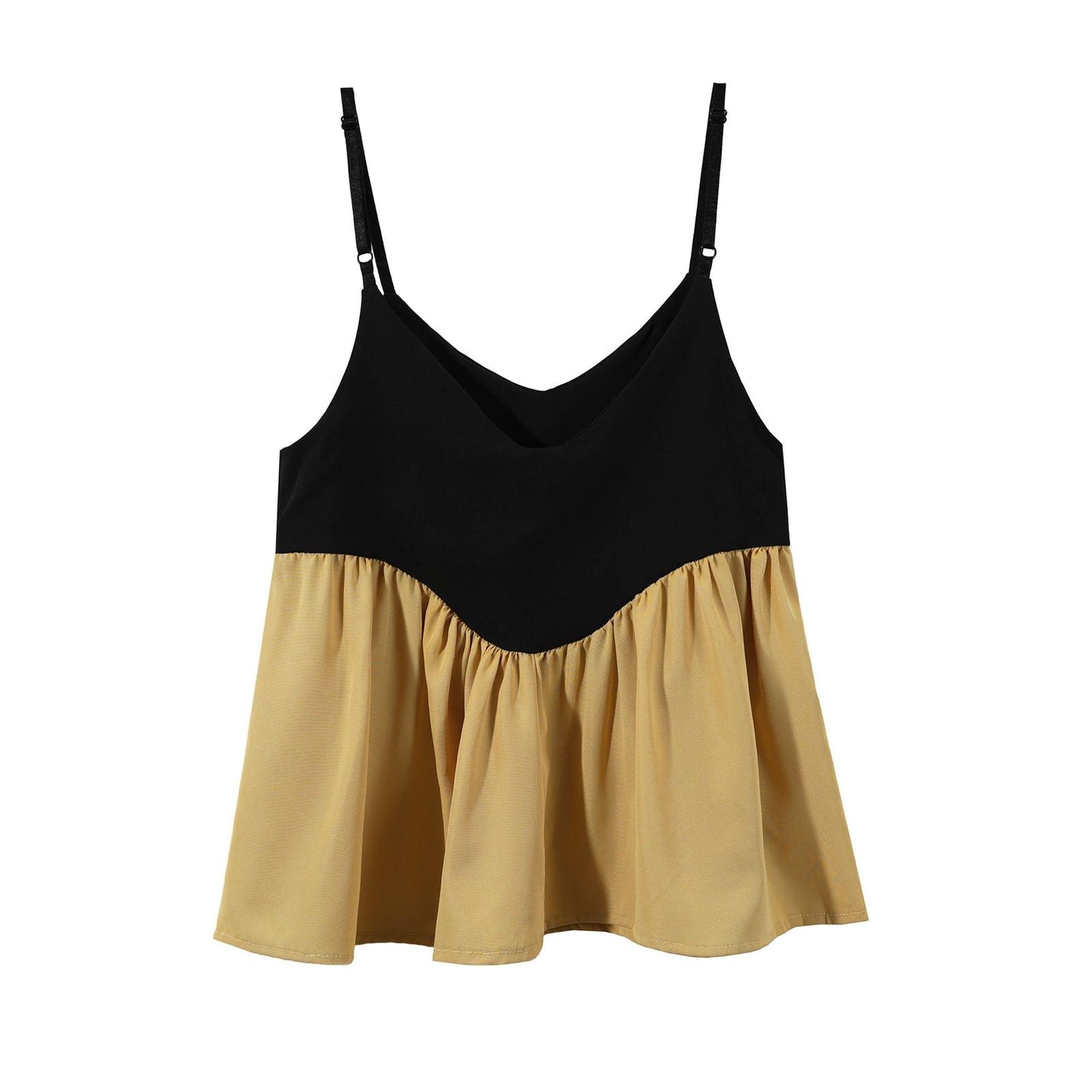 COLOR BLOCK PEPLUM CAMI