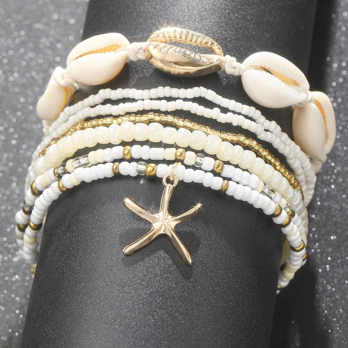 SEASHELL ANKLET/BRACELET SET