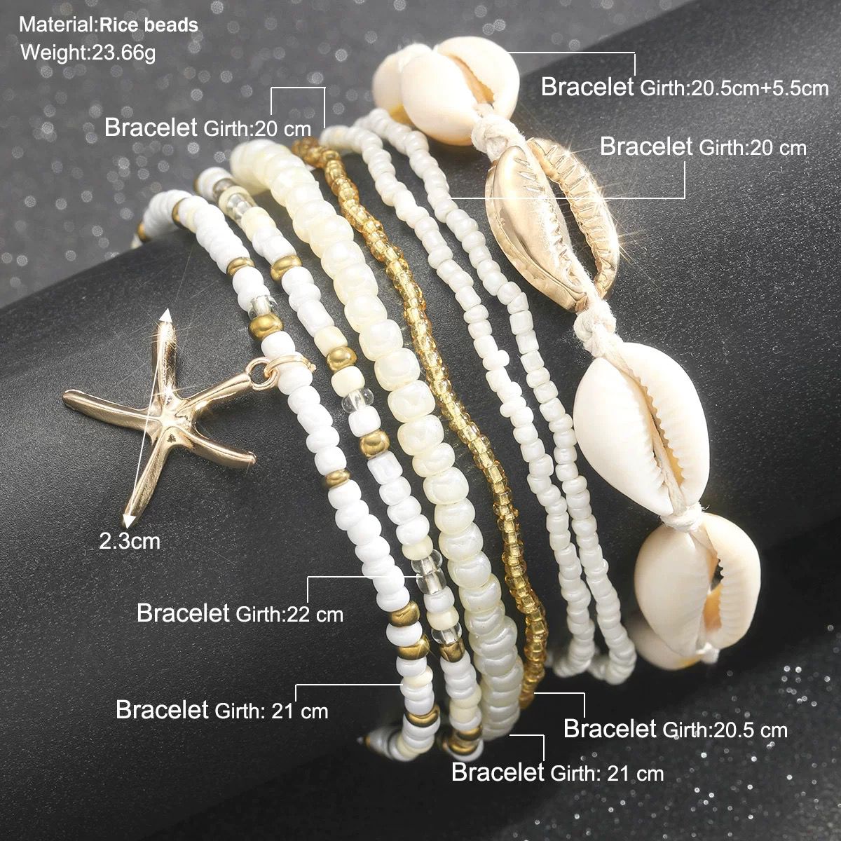 SEASHELL ANKLET/BRACELET SET