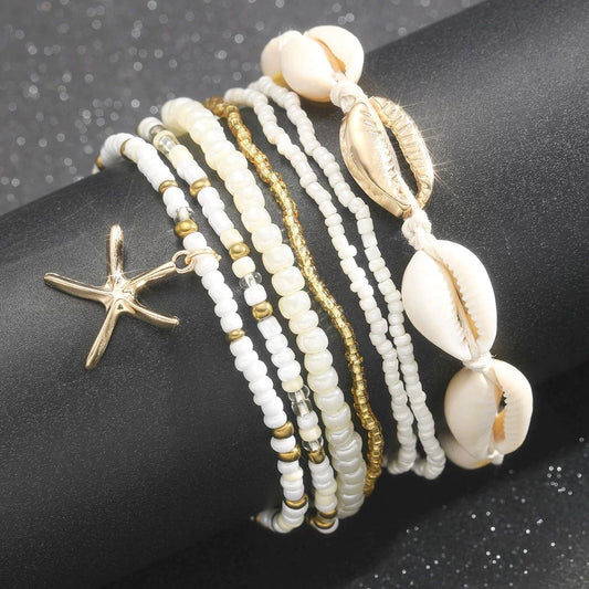 SEASHELL ANKLET/BRACELET SET