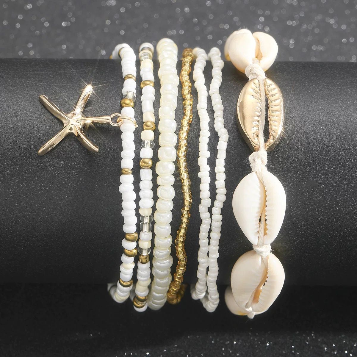 SEASHELL ANKLET/BRACELET SET