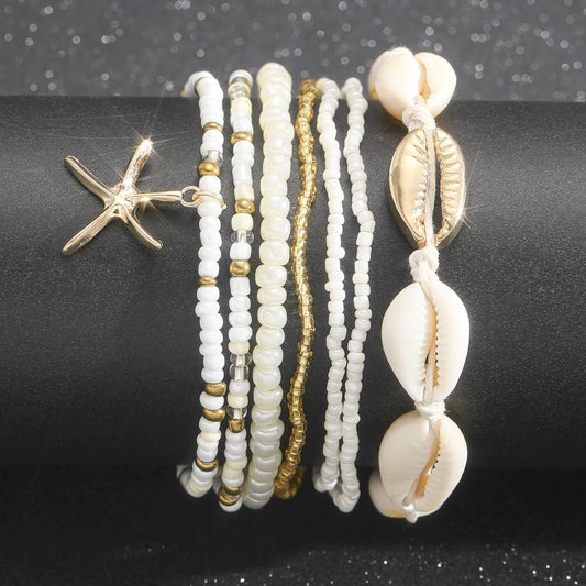 SEASHELL ANKLET/BRACELET SET