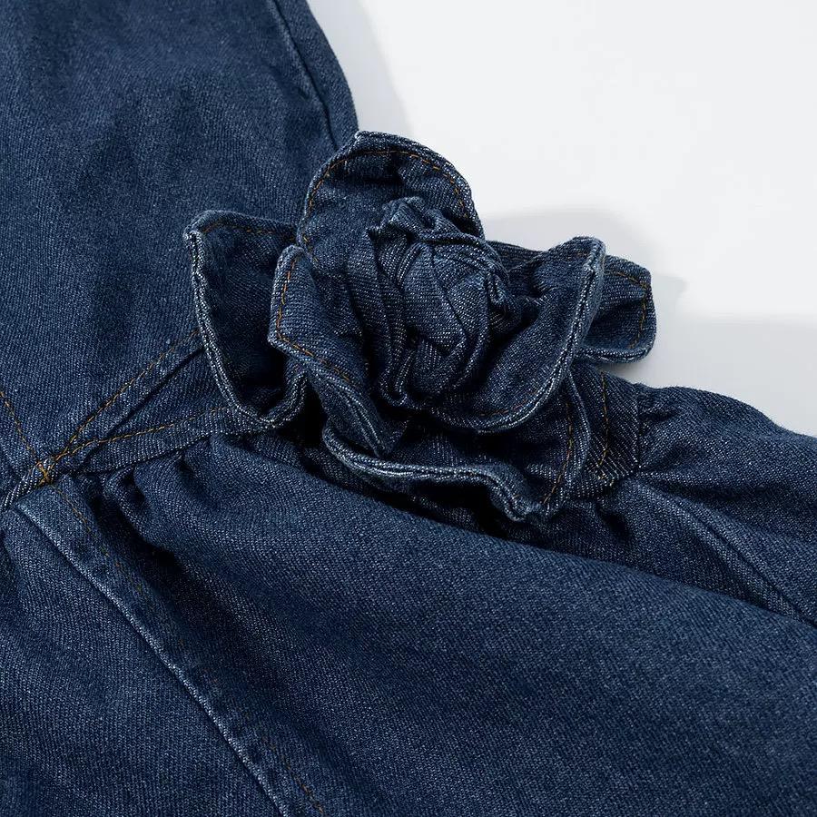 ROSE EMBELLISHED DENIM DRESS