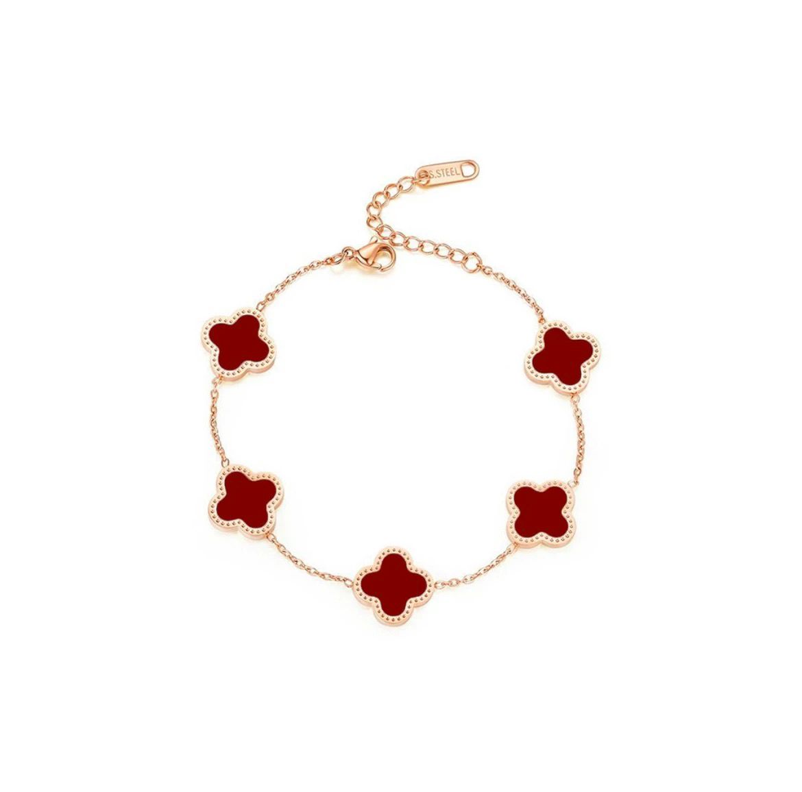 CLOVER BANGLE/CHAIN BRACELET SET