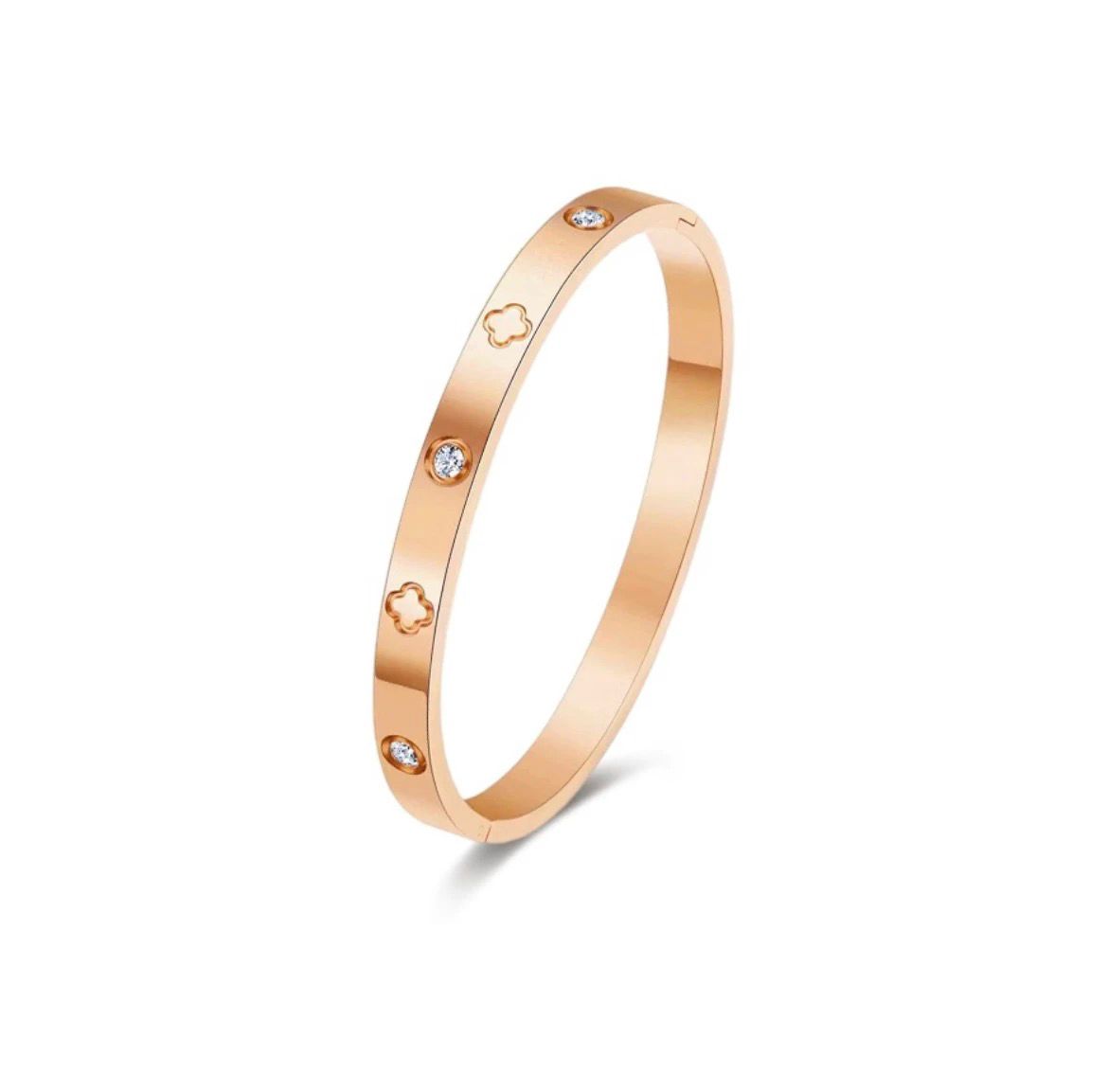 CLOVER BANGLE/CHAIN BRACELET SET