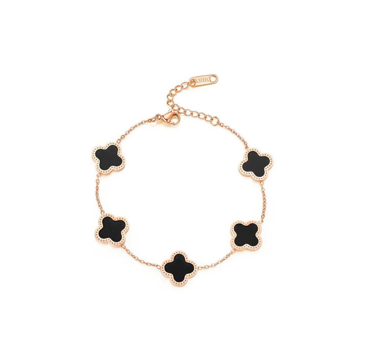 CLOVER BANGLE/CHAIN BRACELET SET