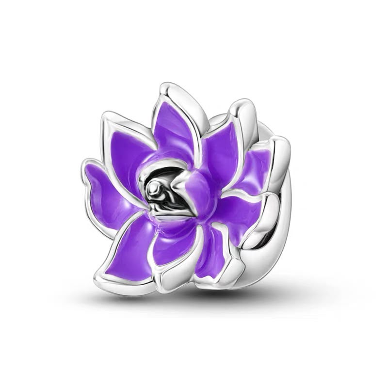 Purple Lotus Flower Charm