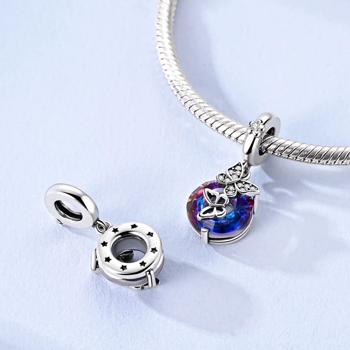 Aurora Crystal Butterfly Dangle Charm