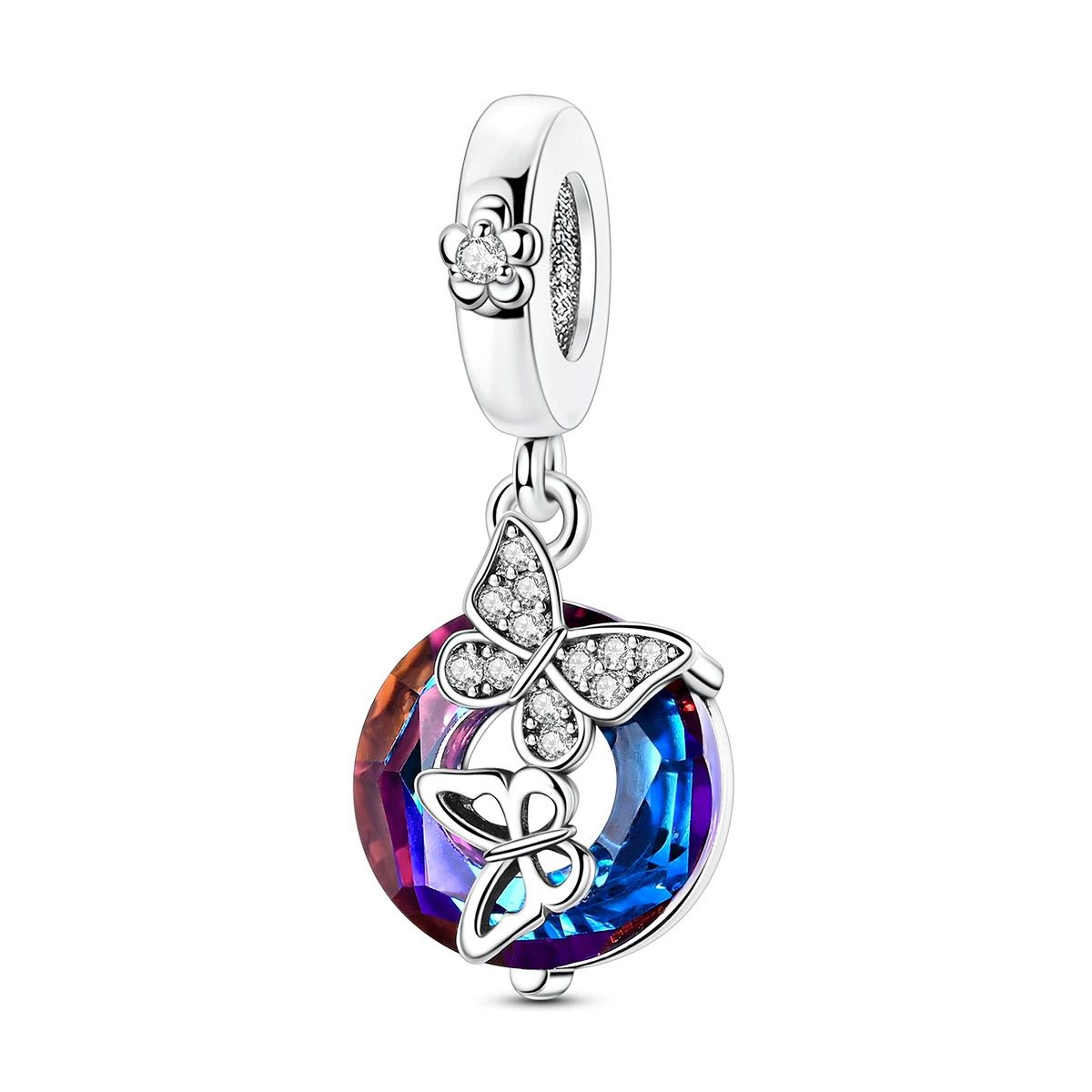 Aurora Crystal Butterfly Dangle Charm