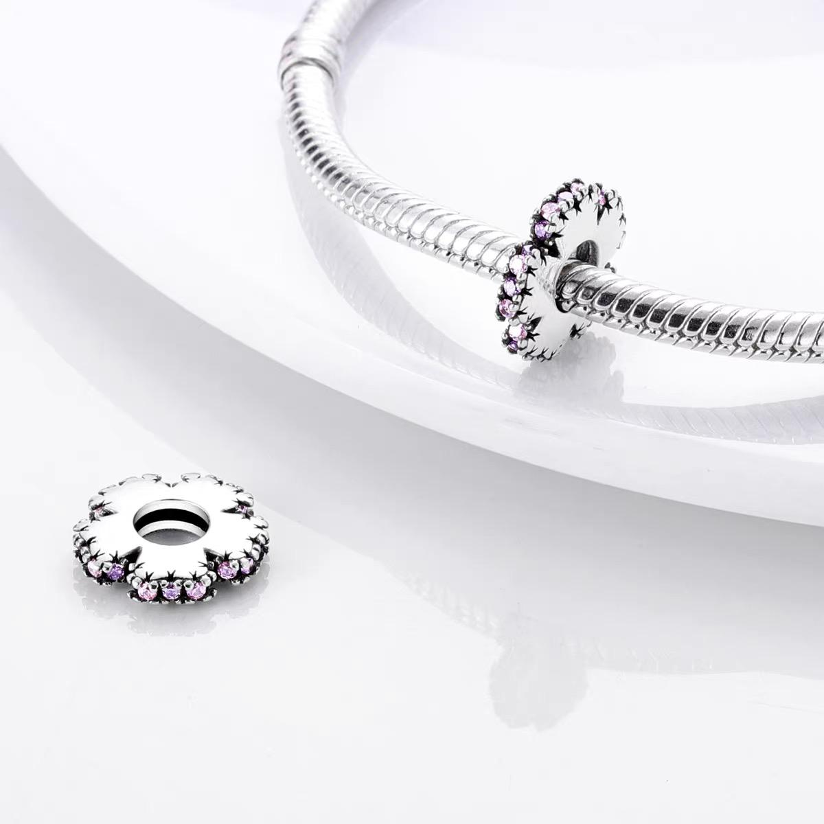 Lavender CZ Eternity Spacer Bead Charm