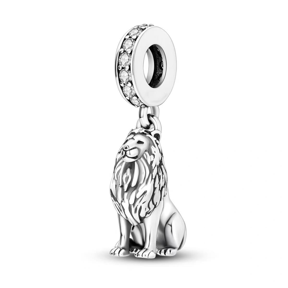 Majestic Lion Clear CZ Dangle Charm